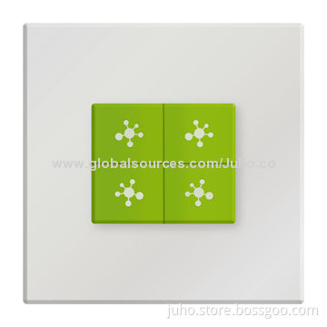 New 4-gang Touch Light Switch, Crystal Glass Panel with LED Indicator